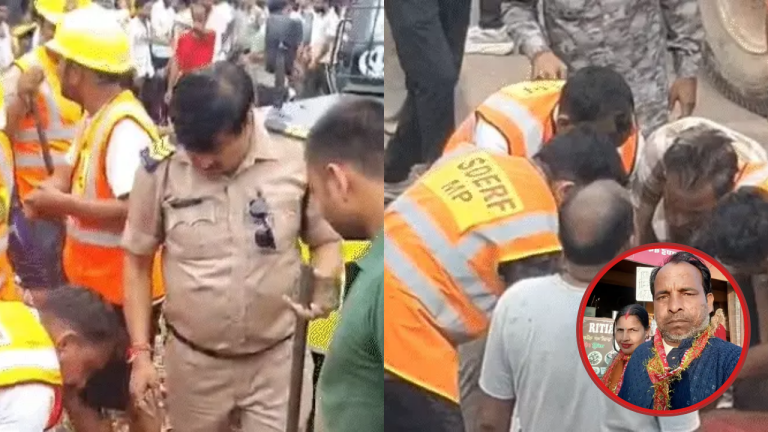 ग्वालियर: चिरवाई नाका पर 15 फीट ऊंची रिटेनिंग वॉल गिरी, एक महिला की मौत, 2 घायल
