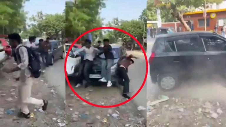 ग्रेटर नोएडा: नॉलेज पार्क में तेज रफ्तार कार ने छात्रों को टक्कर मारी, चालक फरार